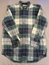 J. Crew Oarsmen Shirt Mens Medium Blue Tartan Plaid Heavy Flannel Outdoors
