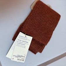 Women  s Arm Warmer Sleeves 2 Pair Fingerless Gloves Knit Rust Red Blue Thumb