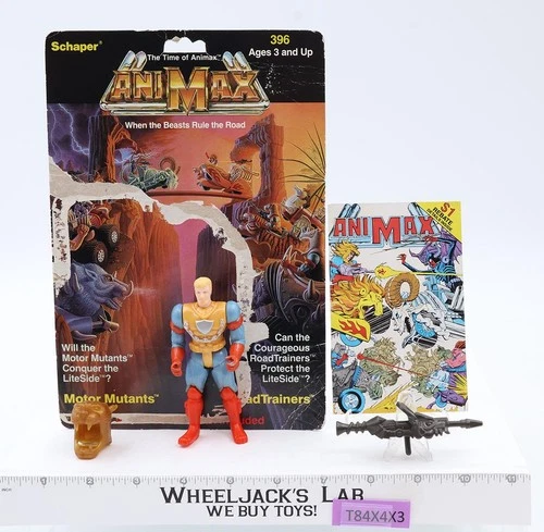 Animax Rhinox W/Comic Book & Card 4" Kiscom/Schaper 1986 Vintage Action Figure