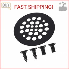 4-1/4  OD Black Shower Drain Cover Round Screw-in Floor Drain Cover Strainer Rep