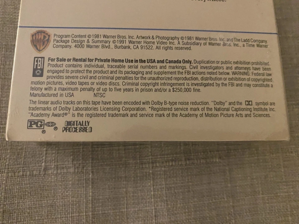 Chariots of Fire VHS • 1991 release • New Factory Sealed, Watermark {Warner Bros - Image 4 of 4