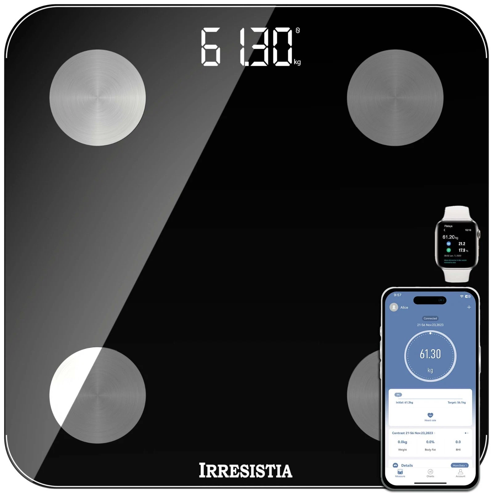IRRESISTIA Smart Body Fat Scales Bluetooth 20 Body Composition Metrics BE28i
