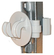 Electric Fence Insulator, T-Post, White, 25-Pk. - STPX-25
