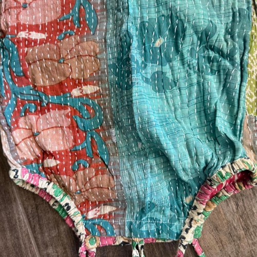Kantha Bae Vintage Cotton Kantha Patchwork Baby LS Romper,Multi,XL(NWOT) - Picture 5 of 11