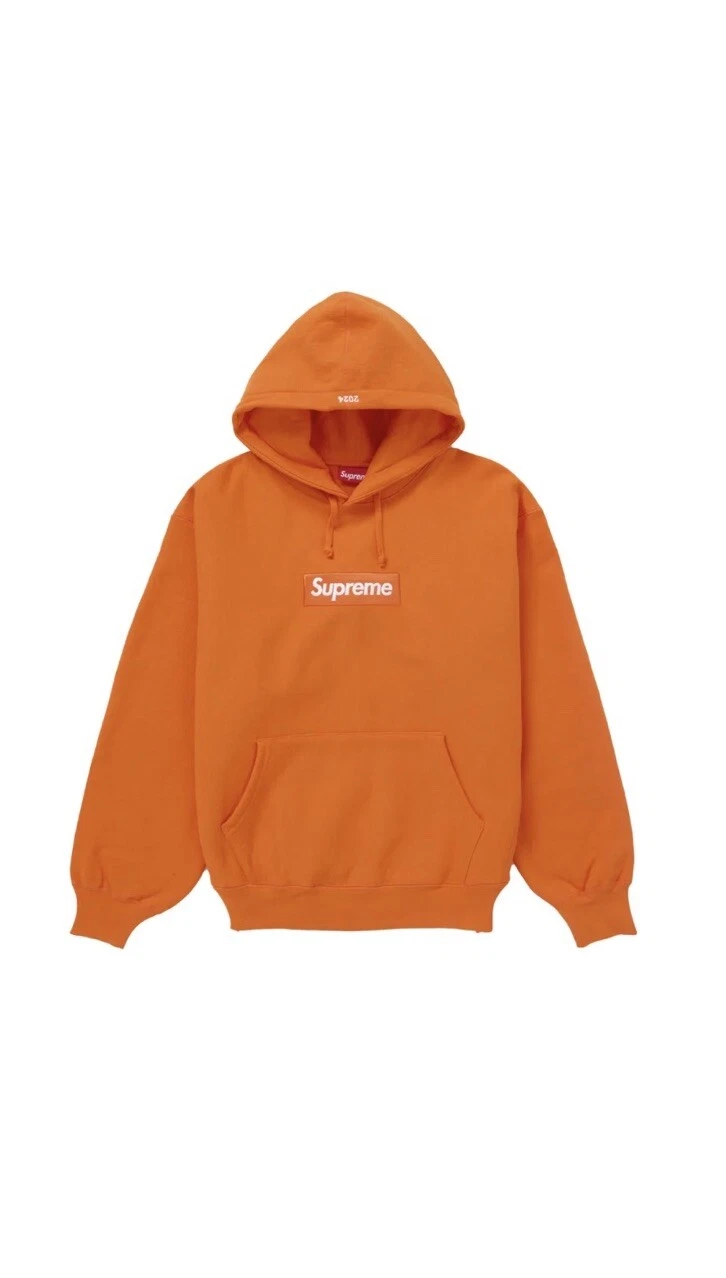 Sweat à capuche logo Supreme Box FW24 2024 orange foncé petit neuf