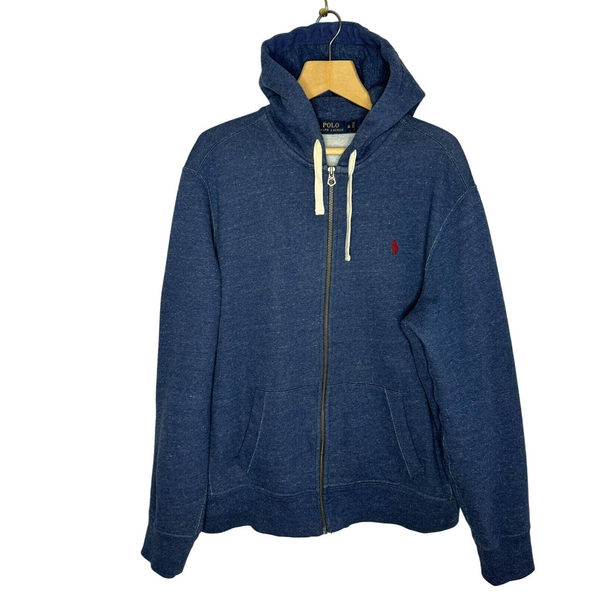 Full Zip Hoodie Ralph Lauren Cotton Blend Fleece Pullover Polo