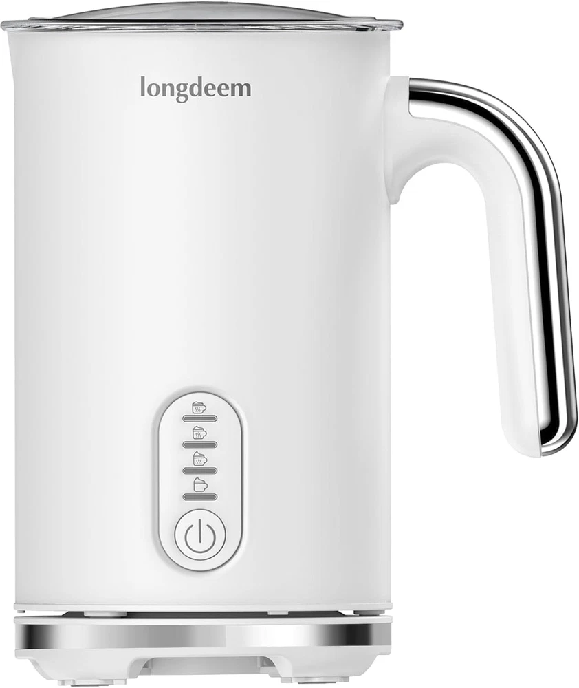 Milk Frother, 4-in-1 Electric Milk Foamer with Cold & Hot Froth for Latte Cappuc