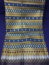 Blue No.2714 Batik Cotton Fabric Thai style Sarong Wrap Long Skirt The Best Thai