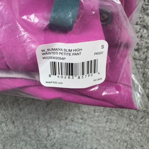 NWT Figs Sumaiya Slim High Waisted Scrub Petite Pants Fuchsia Technical Small - Picture 2 of 2