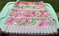 VTG Lilly Pulitzer Sz 6 Skirt Yellow Paradise Summer Fling Slathouse Patchwork