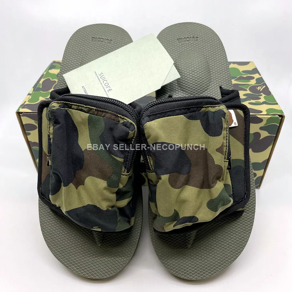 AUTHENTIC A BATHING APE BAPE x SUICOKE OG-276APE POCKET SANDAL OLIVE(GREEN)