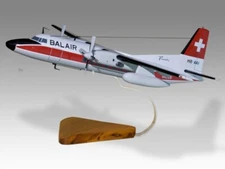 Fokker F27-200 Balair Desk Wood Airplane New Model Large Scale 1/72