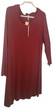 New Size XXL Burgandy Long Sleeve Pockets Stretchy Cranberry 2XL Minimalist
