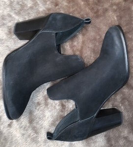 black booties with side cutouts