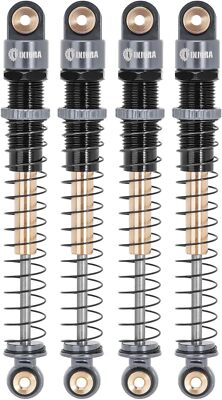 INJORA 51mm Shocks-Long Travel Threaded Double Barrel Damper for Axial Grey 