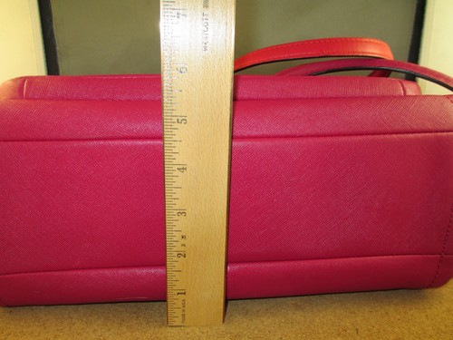 Coach Fuchsia Pink/Red Leather Tote Dual Shoulder Strap Handbag Purse Hand Bag - Picture 18 of 18