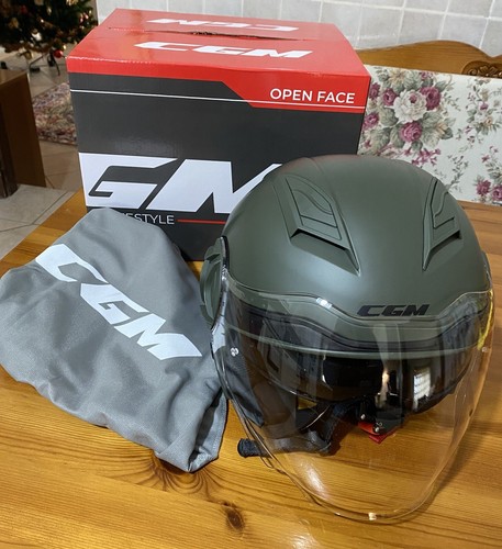 Casco open face CGM 129A Illinois verde - Foto 2 di 7