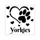 Yorkshire Terrier Stencil 4 Inch Dog Love Heart Paw Miniature Design Sheet MIN92