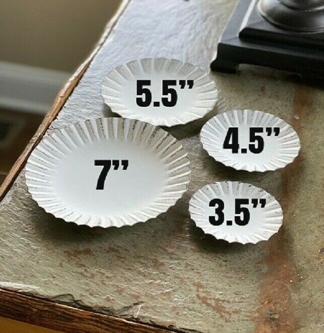 NEW WHITE Candle Pan Tray Fluted 5.5" Shabby Cottage Farm Chic for Pillar / Jar