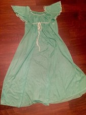 Vintage Nightgown Emerald Green Sheer Maxi Loungewear JCP Exclusive 