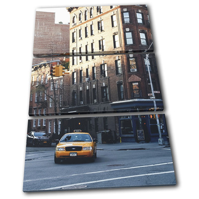 Yellow Taxi New York City TREBLE CANVAS WALL ART Picture Print | eBay ...