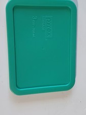 PYREX 3 CUP 7210-PC Green PLASTIC COVER FITS RECTANGULAR GLASS BOWL 750 ML VGC