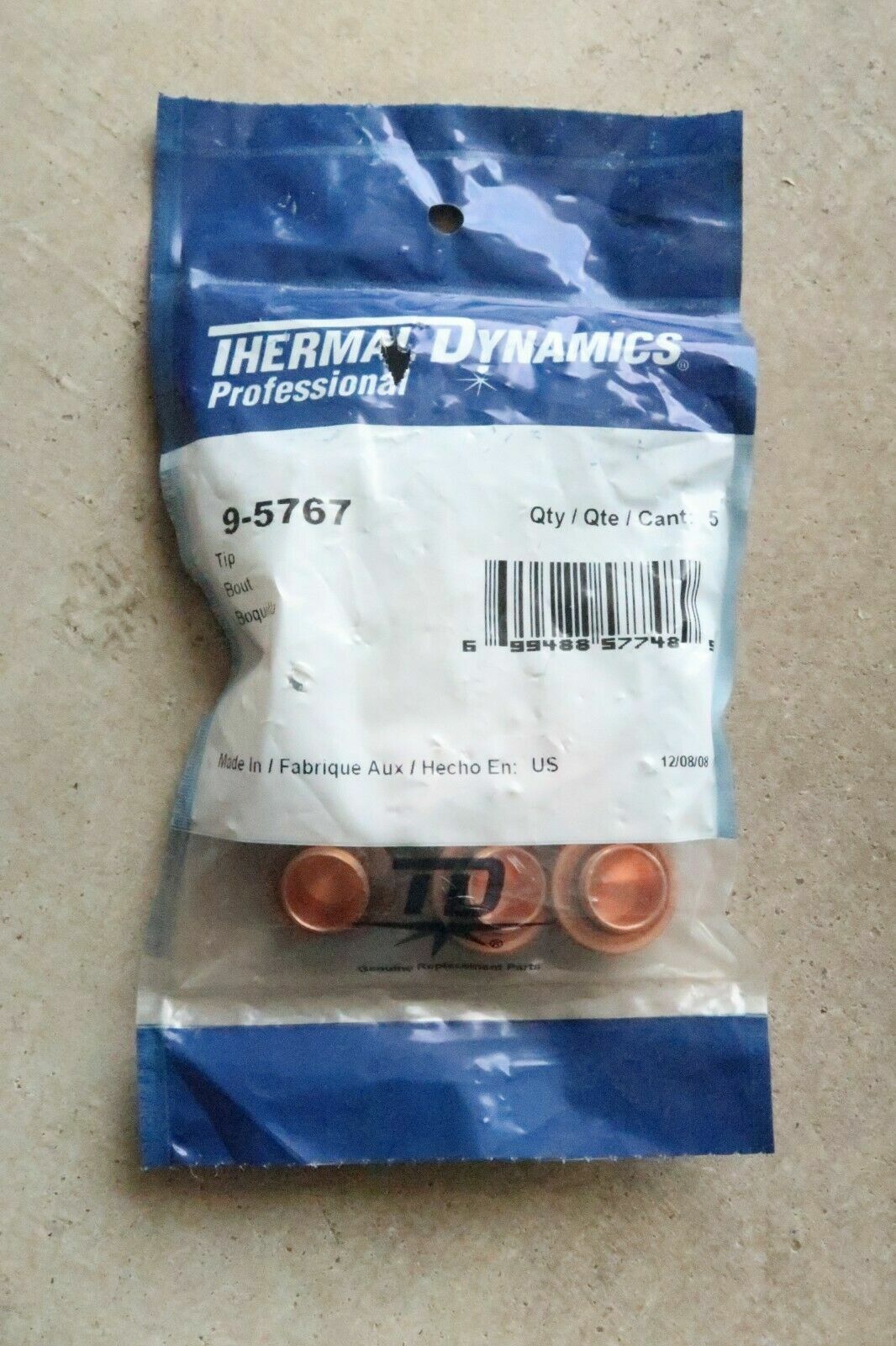 5 new VICTOR 1412638, 9-5767 150A Nitrogen TD Style Plasma Cutting Tip PCH-150