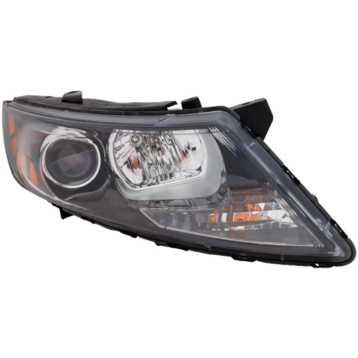 Headlight For 1113 Kia Optima Right Side Black Housing Clear HID Self