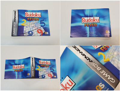 Sudoku Fever Original Authentic GBA Game Boy Advance Box & Manual