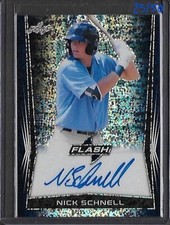 2018 Leaf Metal Flash NICK SCHNELL Navy Prismatic Auto RC 25/50 Rays