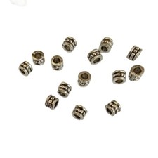 120 Pcs Tibetan Silver Metal beaded barrel spacer beads FC31