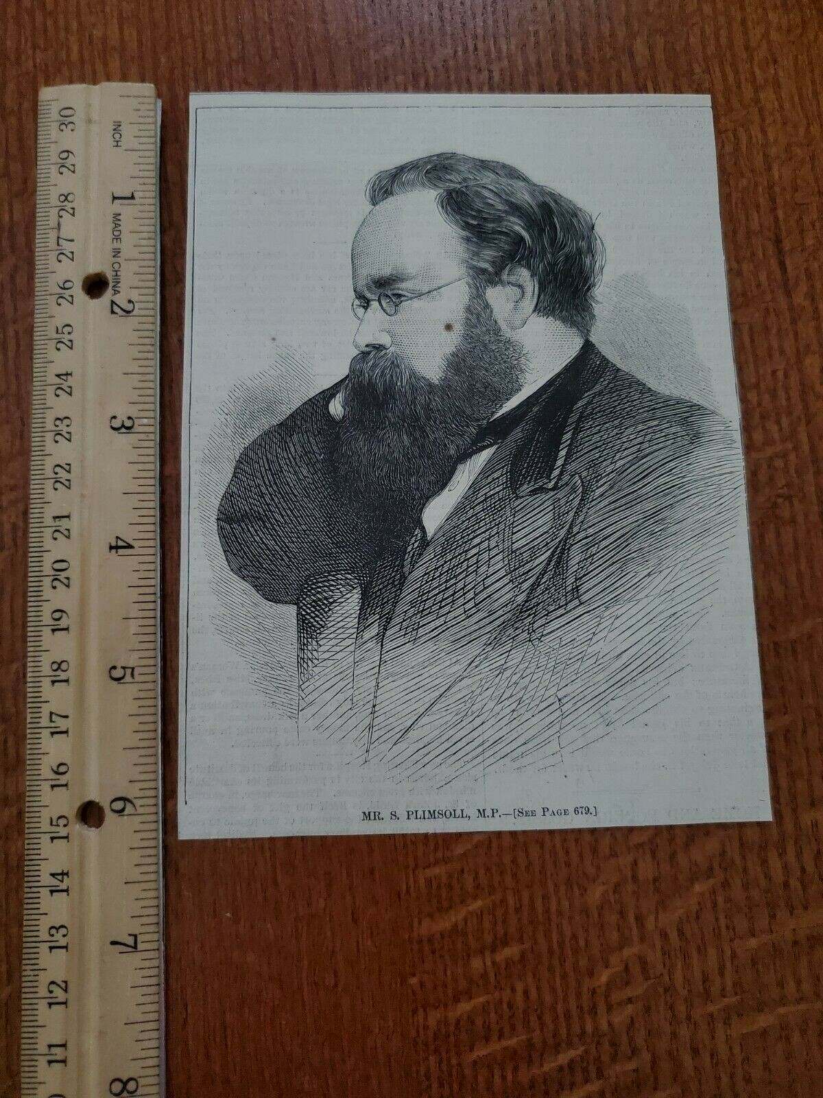 Harper's Weekly 1875 Sketch Print  MR S PLIMSOLL M P
