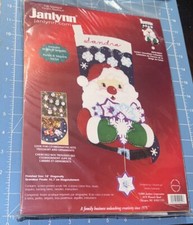 2004 Janlynn Santa's Snowflake Collection Felt Embroidery Christmas Stocking kit