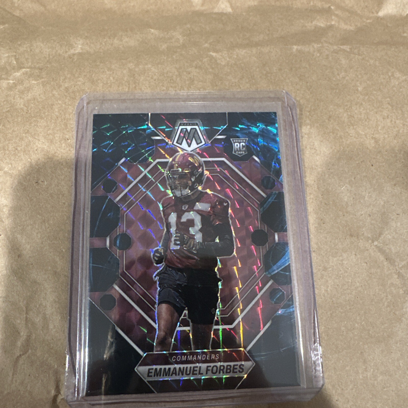 2023 Panini Mosaic Emmanuel Forbes Genesis Prizm SP Rookie RC #319 Commanders