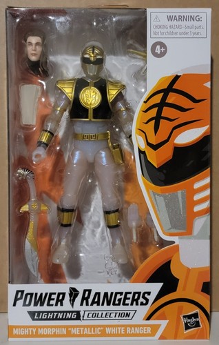 Power Rangers Lightning Collection Mighty Morphin Metallic White Ranger Figure - Picture 1 of 5