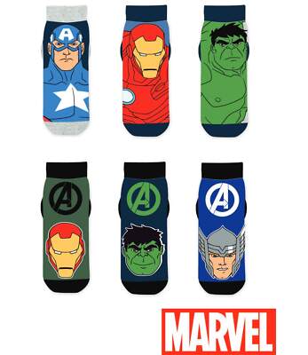 Marvel Avengers 3er-Pack Socken 2 Designs 3 Paar Ironman Hulk Cpt America neu