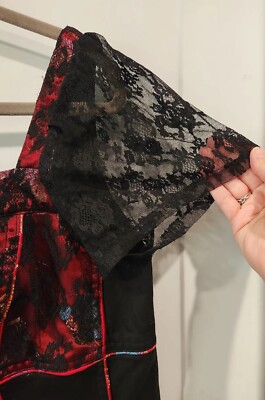 Tripp NYC Plus 2X XXL Red Brocade Lace Zip Corset Top Mall Goth Y2K Gothic