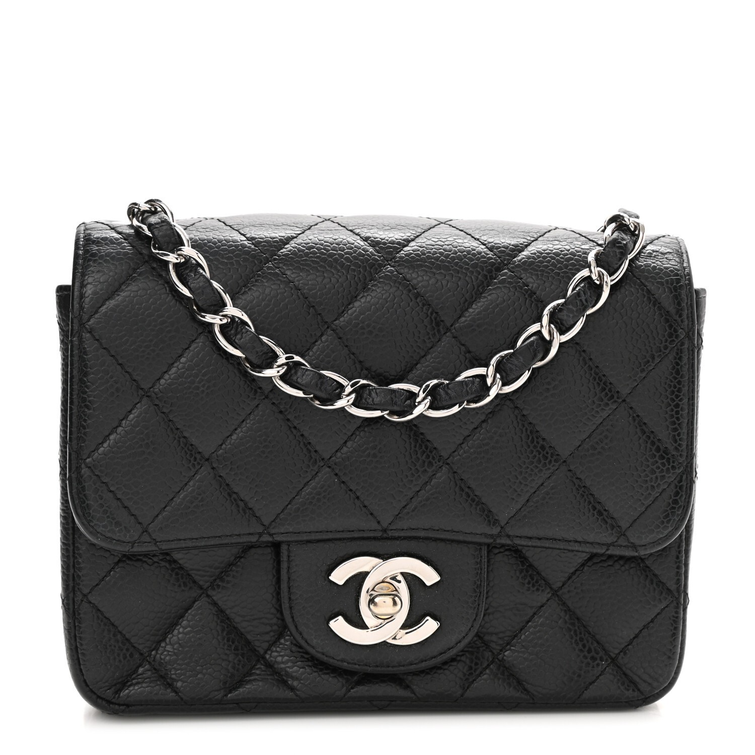 CHANEL Caviar Quilted Mini Square Flap Black-image