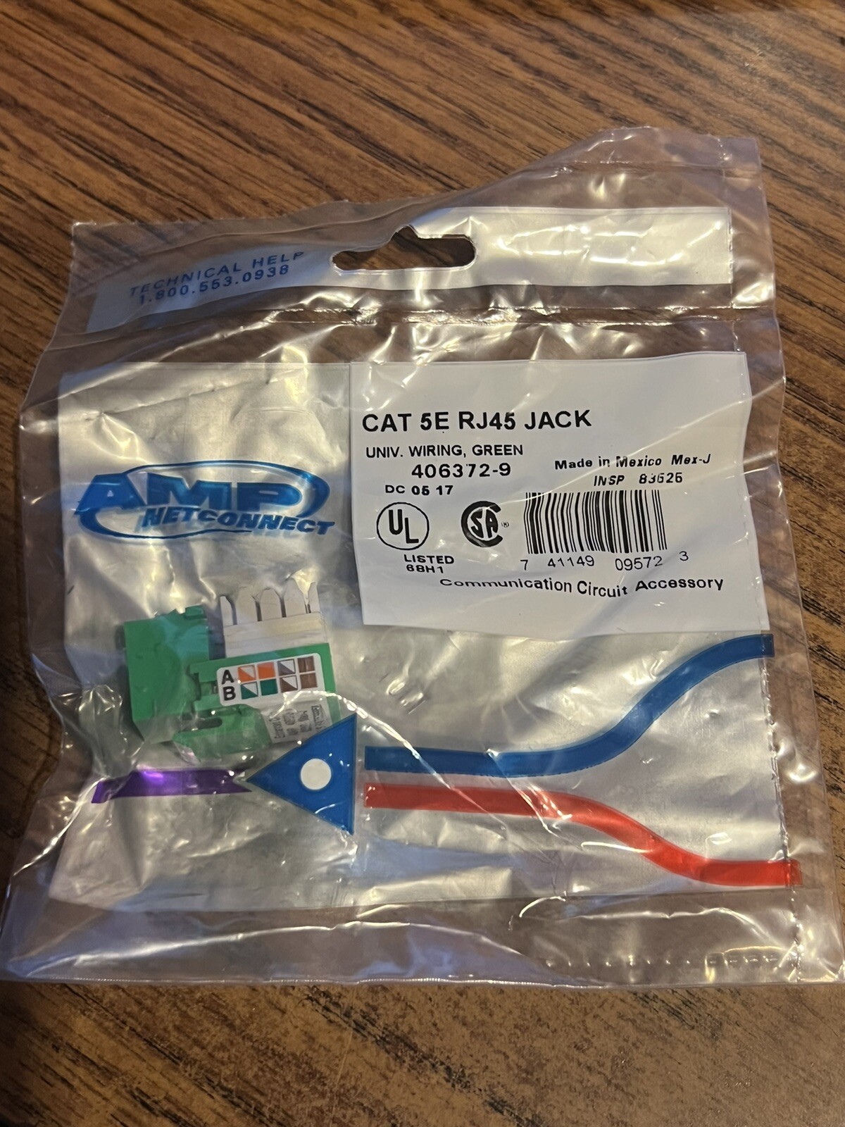 AMP NetConnect - 406372-9 - CAT 5E - RJ45 Jack ~ Green | eBay