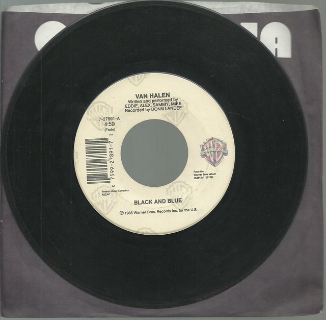 Van Halen Black and Blue 45 7" Hard Rock Record Vinyl 1988 Warner Bros