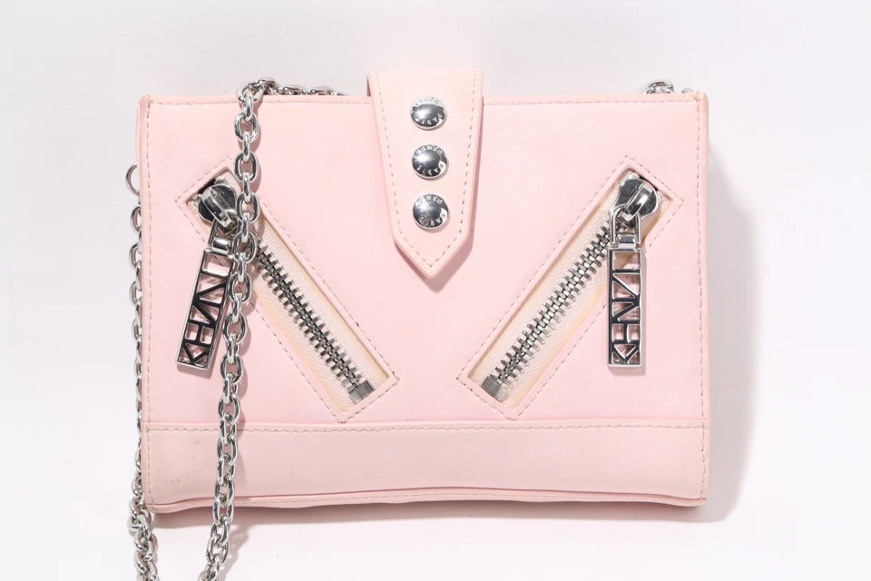Bolso Bandolera KENZO Cuero Rosa Mini California Plata Cadena Logotipo Foto 4 de 4
