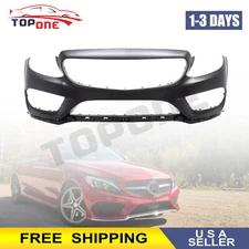 Front Bumper Cover Fits 2015-2018 Mercedes C Class C300 W/ AMG Sport Package