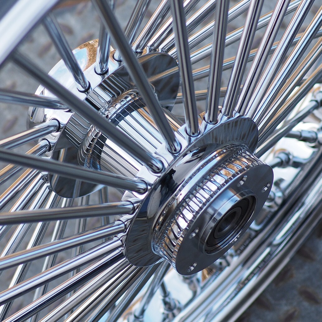 Jante Moto à Rayons Ultima 21x3.5 - Chrome - Pour Roue Avant Harley (type Big Graisse)