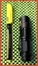 BLACKLIGHT GLOW Permanent INVISIBLE INK UV SECURITY MARKER with 365nm UV LIGHT