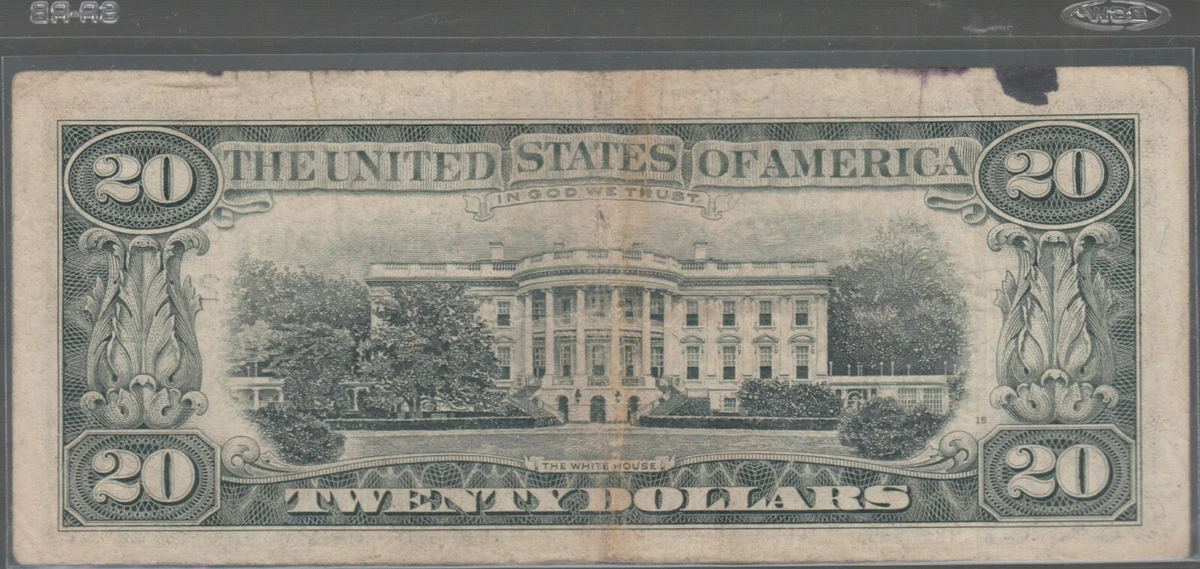1977 20 DOLLAR BILL FULL OFFSET PRINTING ERROR NOTE 43 OFF 1977-20-dollar-bill-full-offset-printing-error-note-43-off