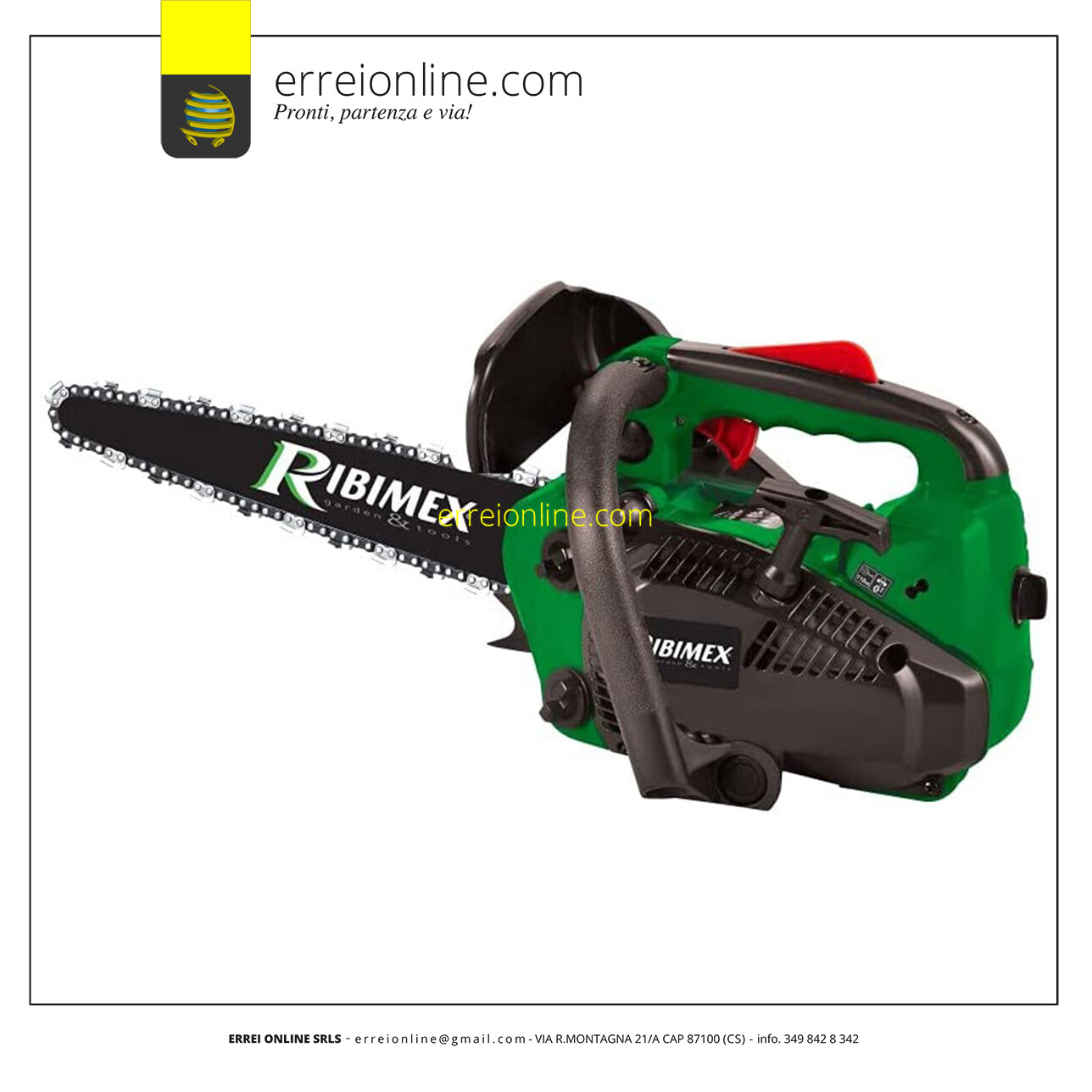 MOTOSEGA A SCOPPIO 25,4CC POTATURA ALBERI LEGGERA LAMA CARVING RIBIMEX PRTRT301/