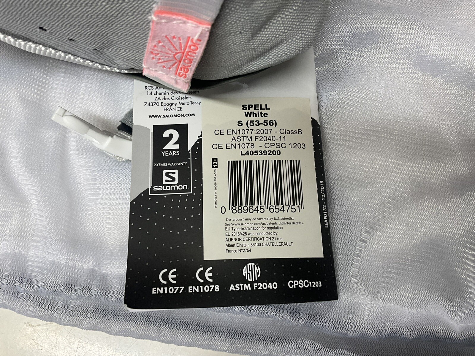 Casco da sci Salomon SPELL bianco taglia S (53 56 cm)