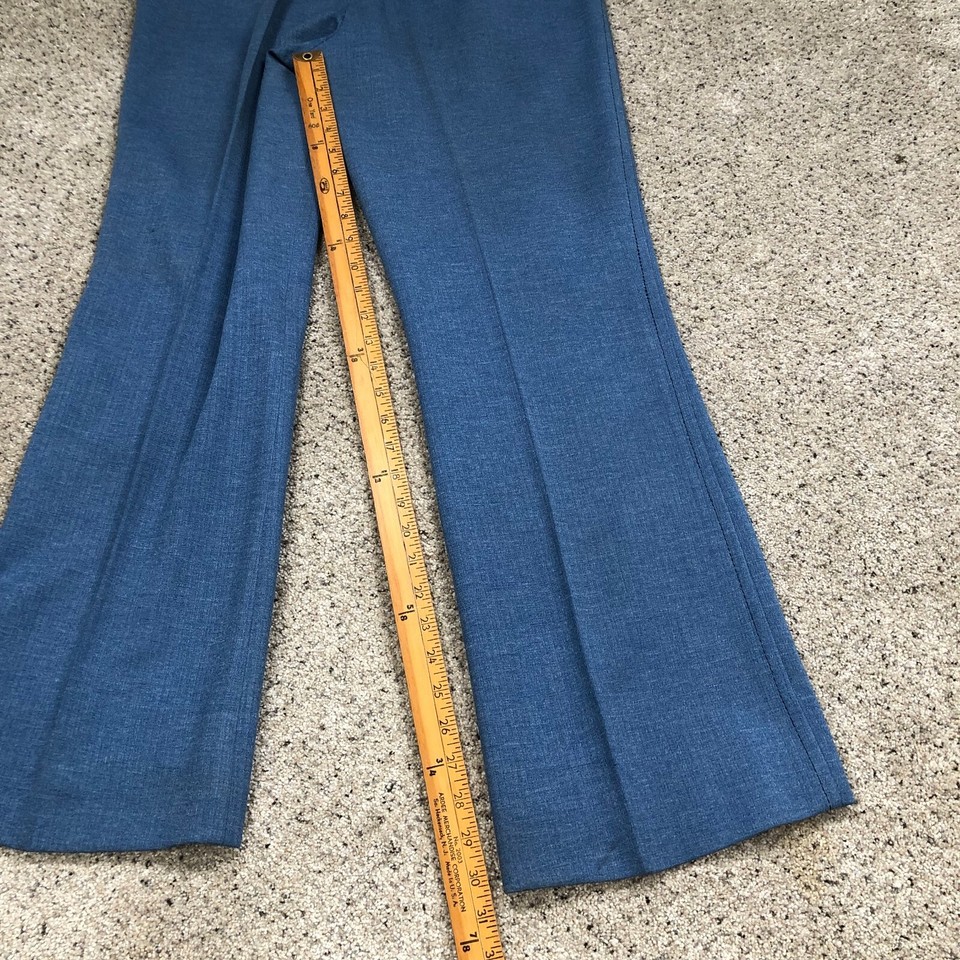 VTG Western Suit 2 Piece Set Mens 42S Blue 70s Rodeo Bootcut Blazer