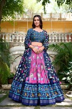 Bollywood Style Tussar Silk Designer Lehenga Choli With Dupatta For Women Wear