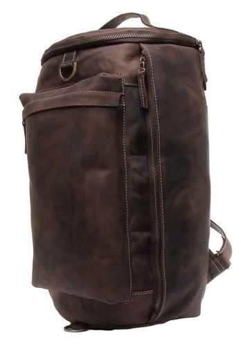 Justin Reece England T5166 Zane Top Military Backpack Mens Bag In Tan Brown - Picture 2 of 4